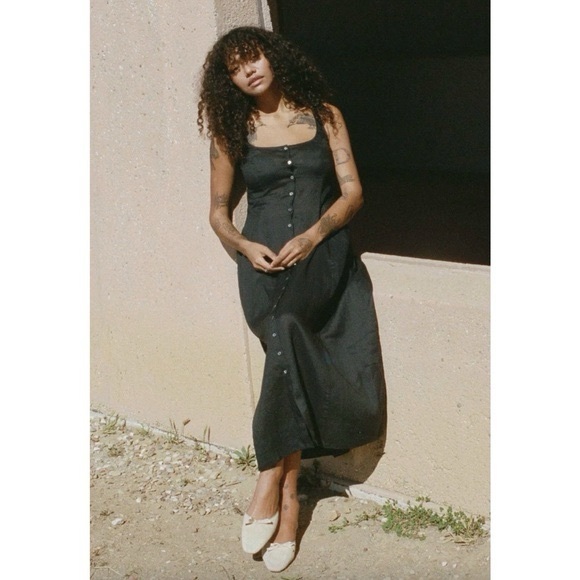 Doen Black Lantana Button Up Maxi Dress XS - Picture 3 of 9